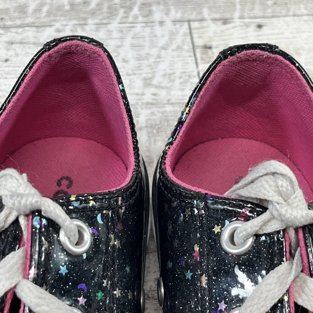 Converse‎ All Star Black Metallic Confetti Lace Up Sneakers Junior Size 3.5